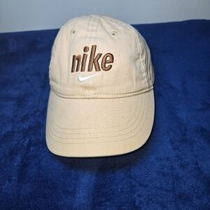 Nike Toddler Size Khaki And Brown Baseball Cap Adjustable Strap 100% Cotton